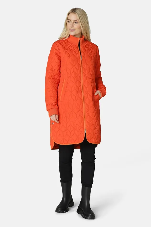 Ilse Jacobsen Padded Quilt Coat 8211 Warm Orange Women Jackets And Coats