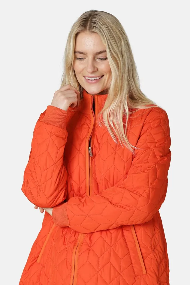 Ilse Jacobsen Padded Quilt Coat 8211 Warm Orange Women Jackets And Coats