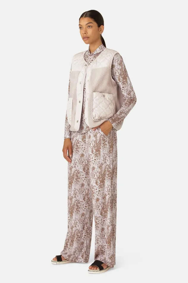 Ilse Jacobsen Quilt Fleece Vest 8211 Concrete Women Jackets And Coats