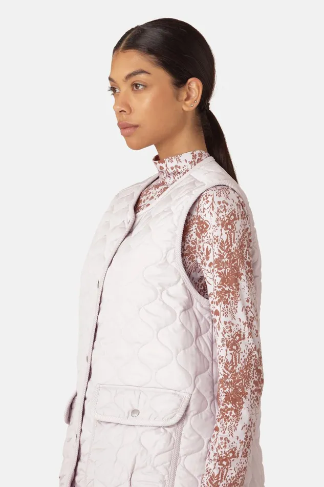 Ilse Jacobsen Quilt Long Vest 8211 Concrete Women Jackets And Coats