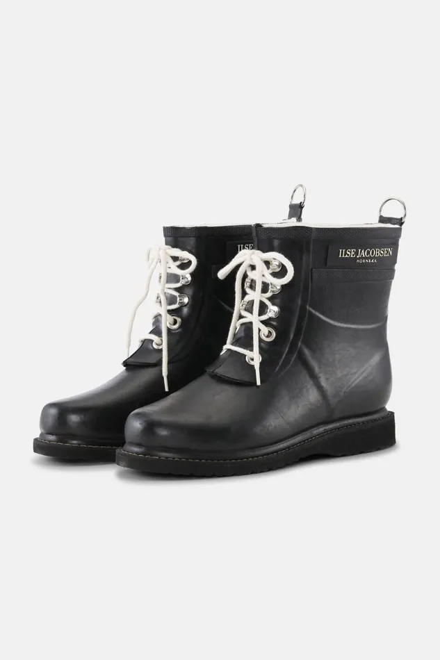 Ilse Jacobsen Short Rubber Boots 8211 Black Women Rainboots Short