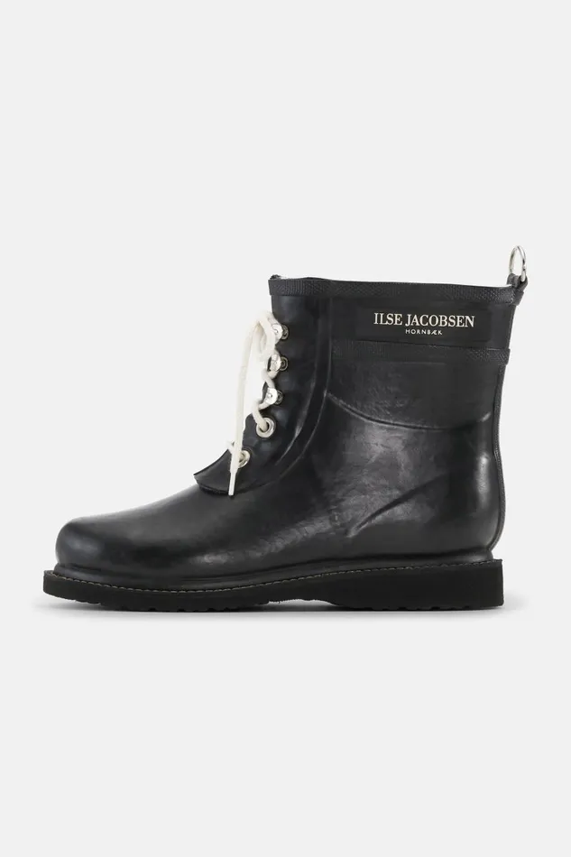 Ilse Jacobsen Short Rubber Boots 8211 Black Women Rainboots Short