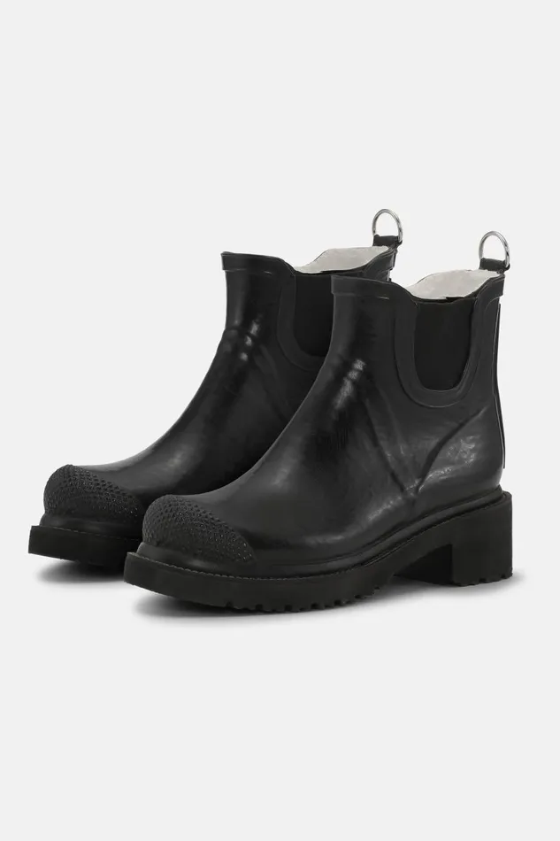 Ilse Jacobsen Short Rubber Boots With High Heel 8211 Black Women Rainboots Short