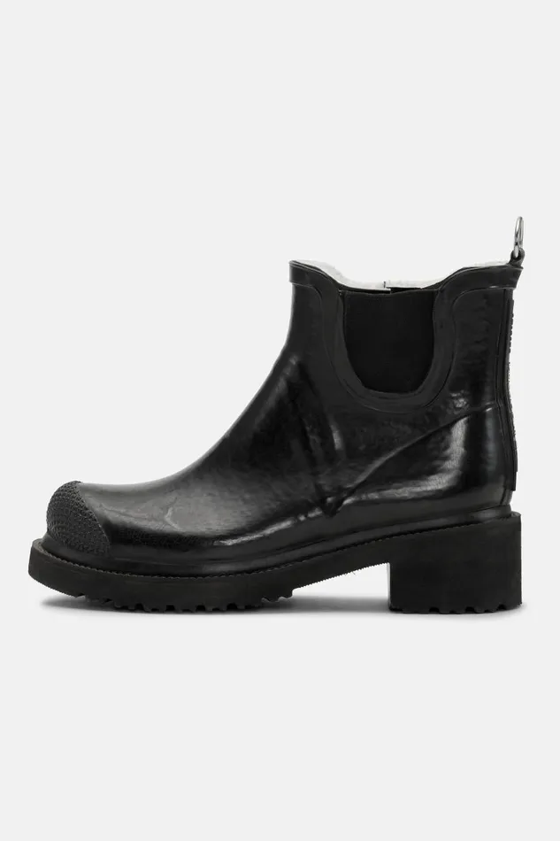 Ilse Jacobsen Short Rubber Boots With High Heel 8211 Black Women Rainboots Short
