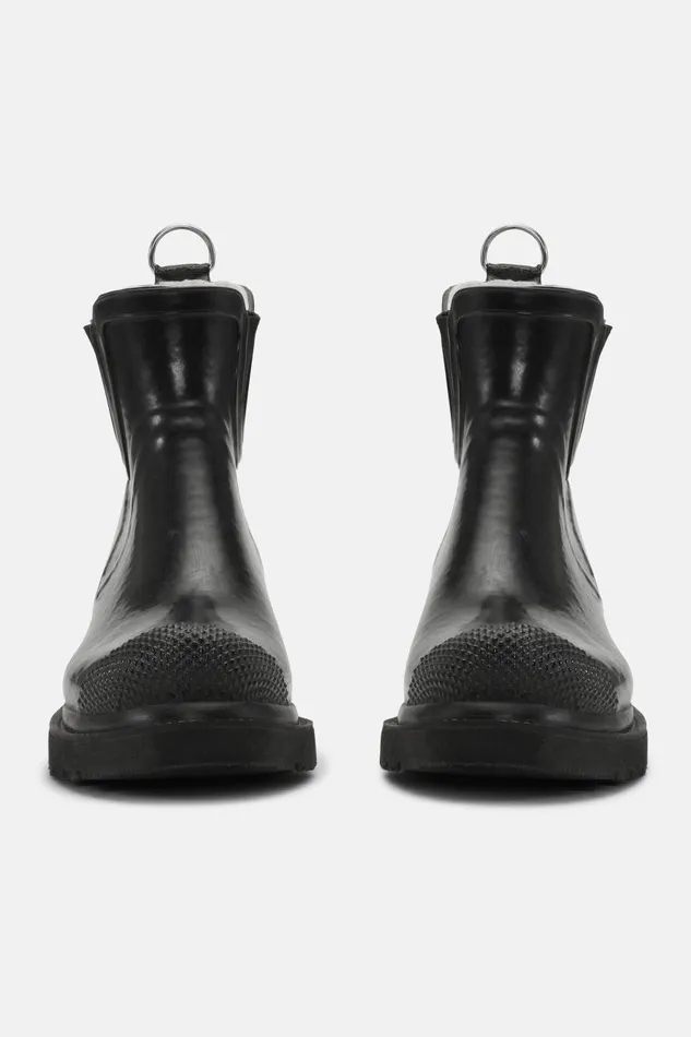 Ilse Jacobsen Short Rubber Boots With High Heel 8211 Black Women Rainboots Short
