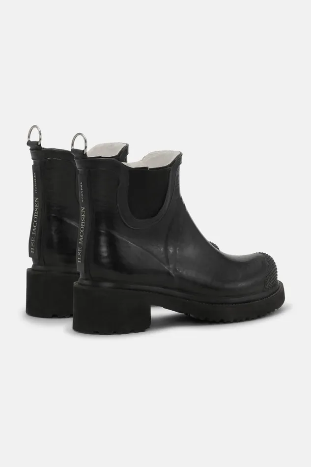 Ilse Jacobsen Short Rubber Boots With High Heel 8211 Black Women Rainboots Short