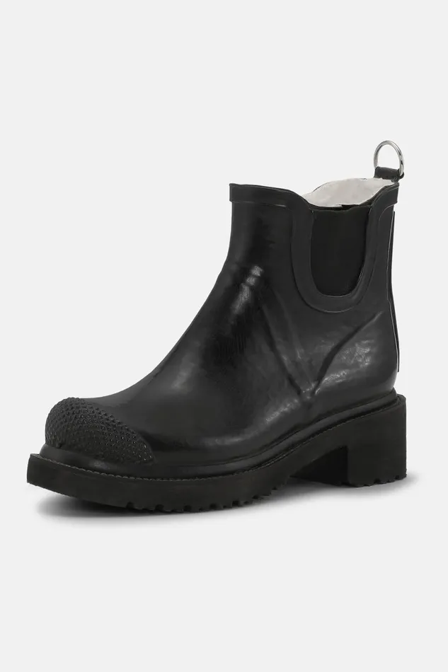 Ilse Jacobsen Short Rubber Boots With High Heel 8211 Black Women Rainboots Short