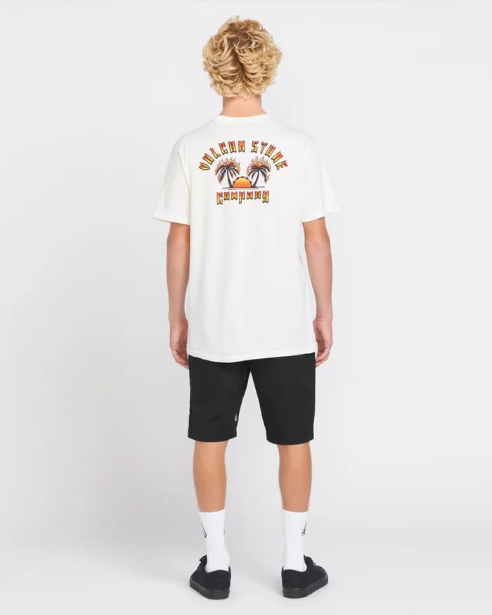 Inflames Short Sleeve Tee 8211 Off White Mens Volcom Tops and Tees