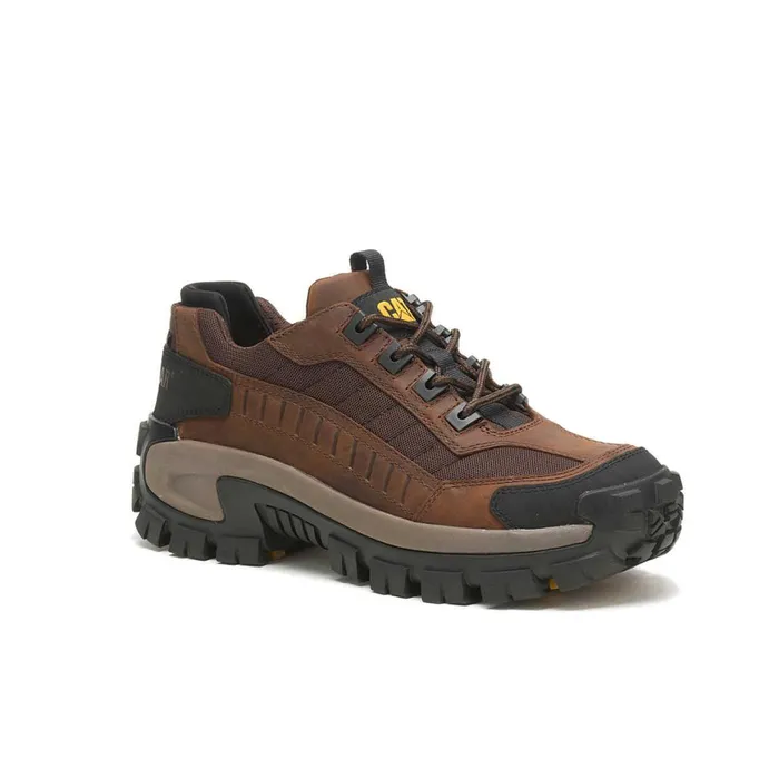 Invader Steel Toe Work Shoe Dark Brown Men Cat Footwear Shoes
