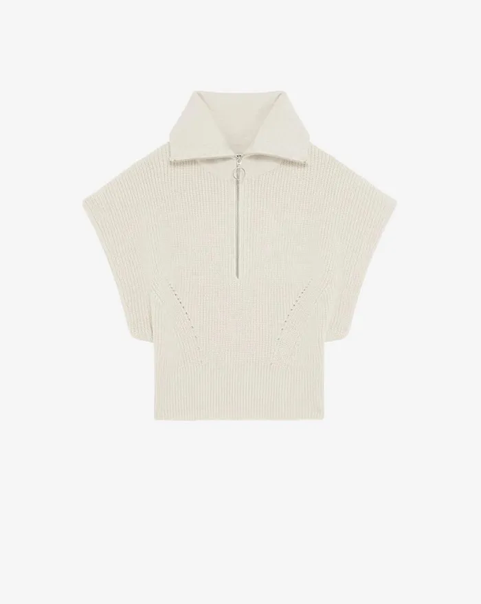 IRO AVONA ZIPPEREDCOLLAR SWEATER Ecruwhite Women Knits