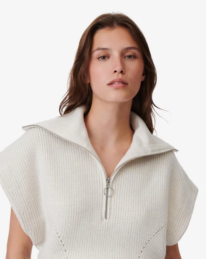 IRO AVONA ZIPPEREDCOLLAR SWEATER Ecruwhite Women Knits