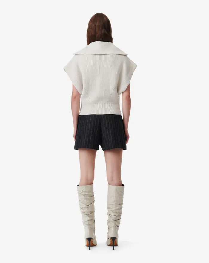 IRO AVONA ZIPPEREDCOLLAR SWEATER Ecruwhite Women Knits