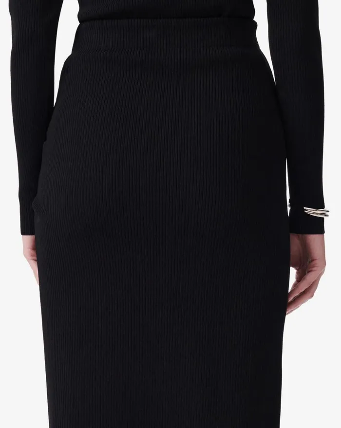 IRO AYOKO RIBBED MIDI SKIRT Black Women Shorts and Skirts