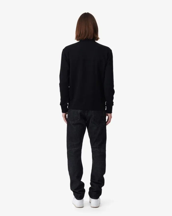 IRO DEVONN SWEATSHIRT WITH ZIPUP NECKLINE Black Men Sweaters