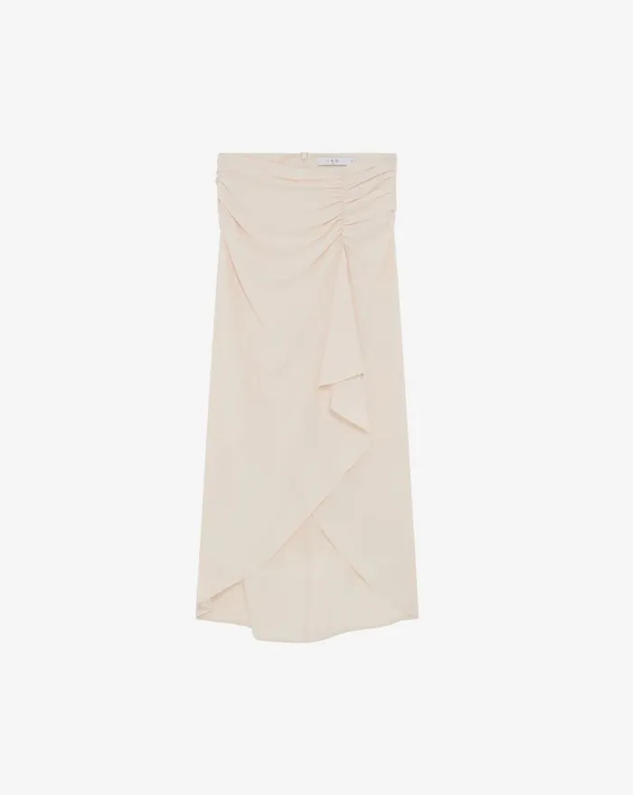 IRO ECTRA GATHERED MIDI WRAP SKIRT Champagne Women Shorts and Skirts