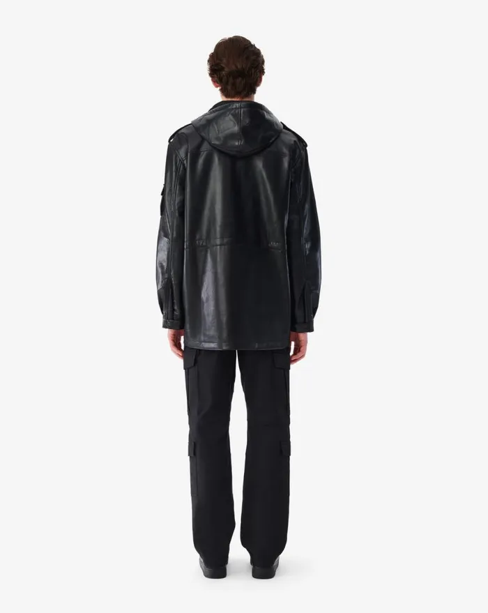 IRO EFHIO VEGAN LEATHER PARKA Black Men Jackets and Coats
