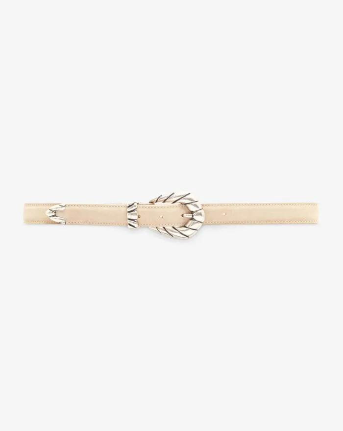 IRO EMBELLA BABY SUEDE LEATHER BELT Beige Women Belts