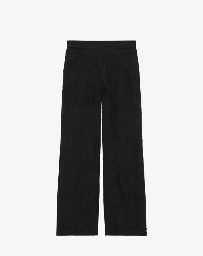 IRO FREYANNE WIDE JACQUARD PANTS Black Women Trousers