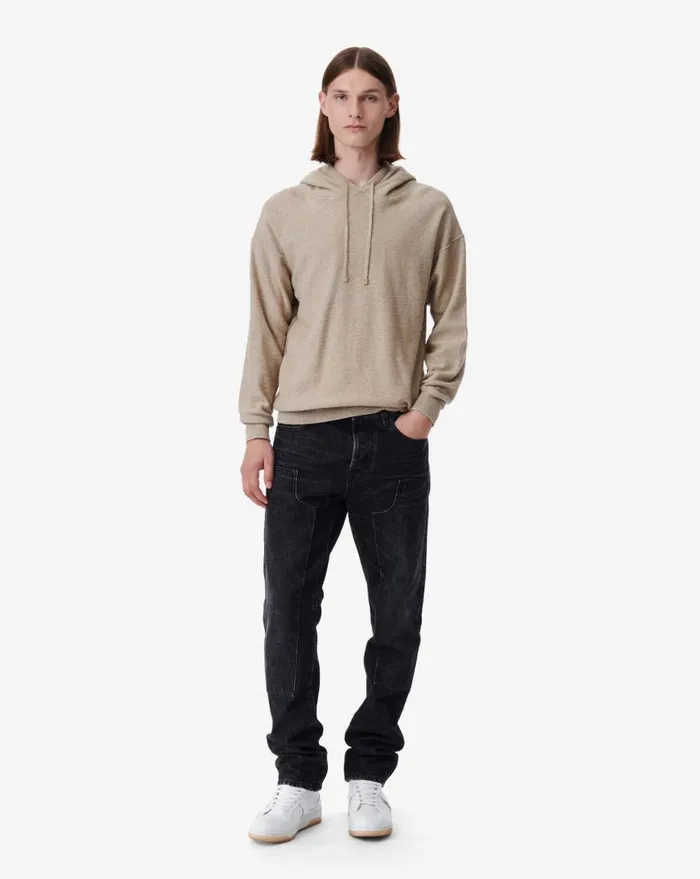 IRO HAARON HOODED SWEATER Beige Men Sweaters