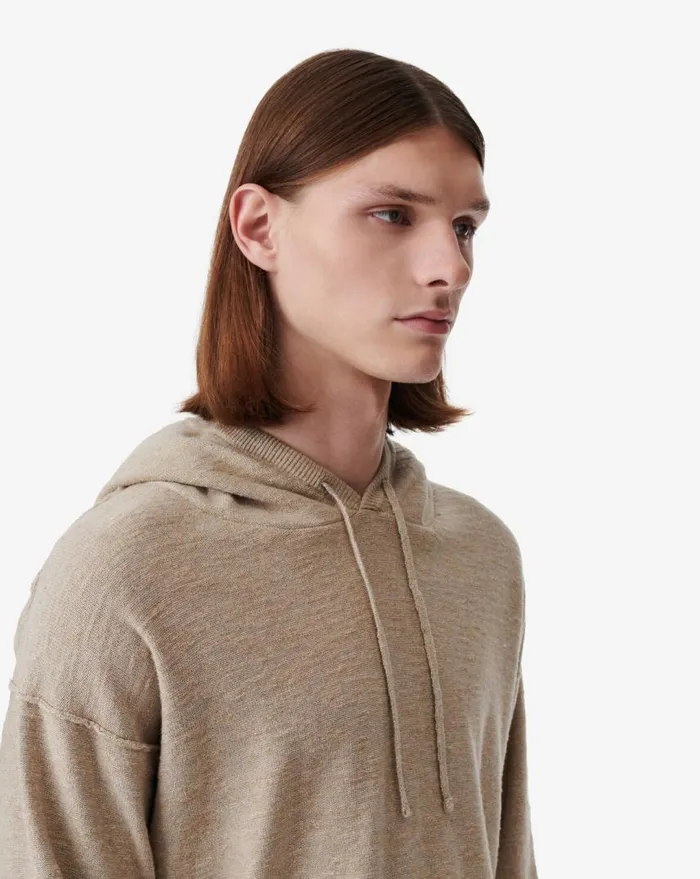 IRO HAARON HOODED SWEATER Beige Men Sweaters