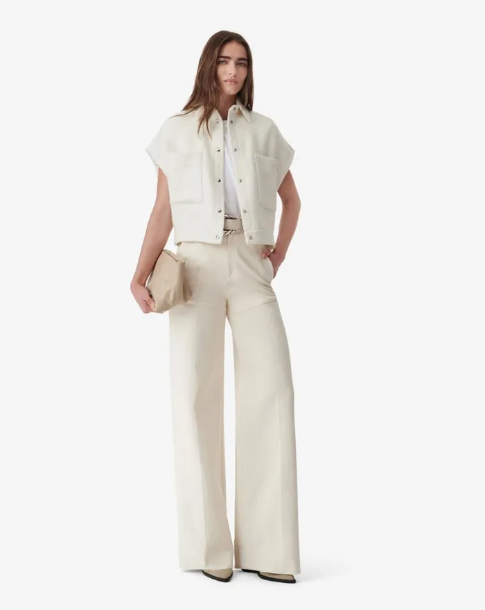 IRO JAINE CROPPED JACKET Ecru Women Jackets and Coats