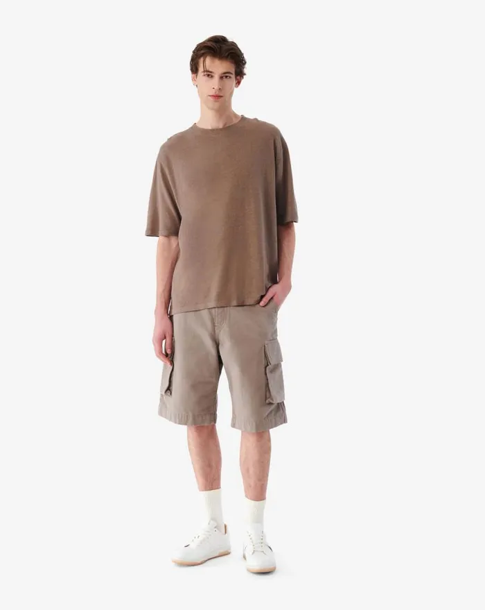 IRO JOOBY DENIM CARGO SHORTS Taupe Men Jeans and Trousers