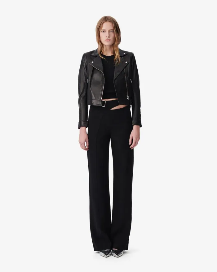 IRO KAEN TWILL ASYMMETRICAL PANTS Black Women Trousers