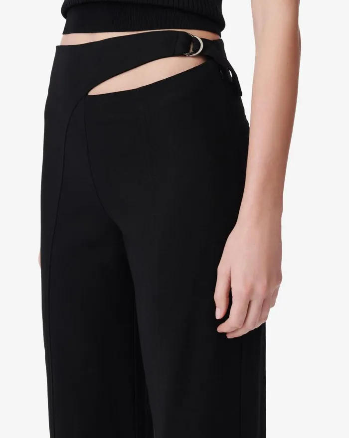 IRO KAEN TWILL ASYMMETRICAL PANTS Black Women Trousers