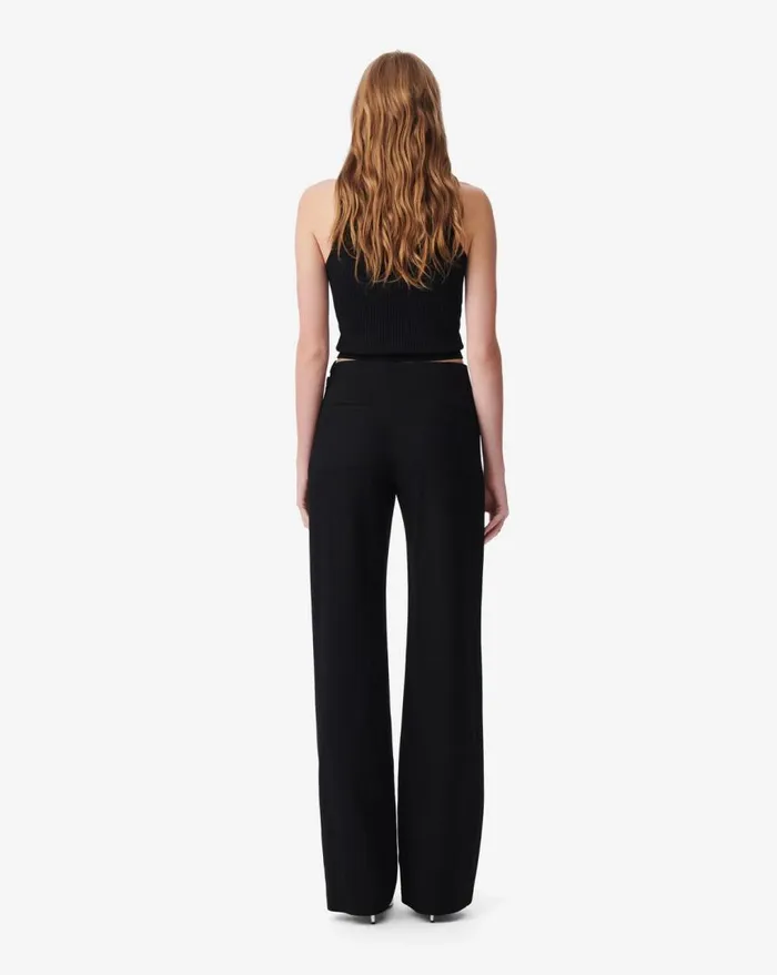 IRO KAEN TWILL ASYMMETRICAL PANTS Black Women Trousers