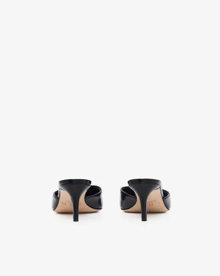 IRO KAIA VINYL MULES Black Holographic Women Sandals