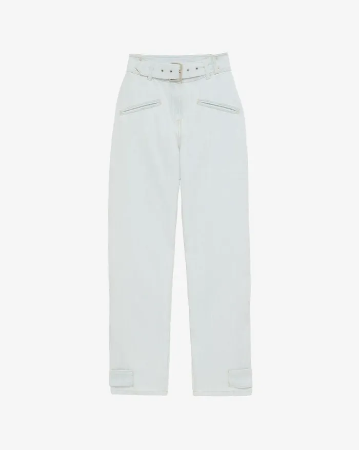 IRO KERAT LOOSEFIT BELTED WASHED JEANS Bleached Blue Women Jeans