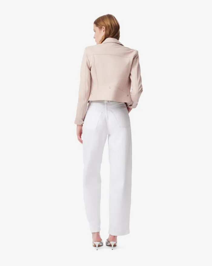 IRO KOLMAR LEATHER JACKET Light Beige Women Jackets and Coats