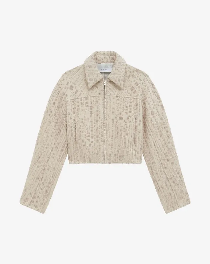 IRO LEONI CROPPED JACKET Ecruwhite Women Jackets and Coats