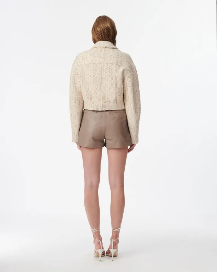 IRO LEONI CROPPED JACKET Ecruwhite Women Jackets and Coats
