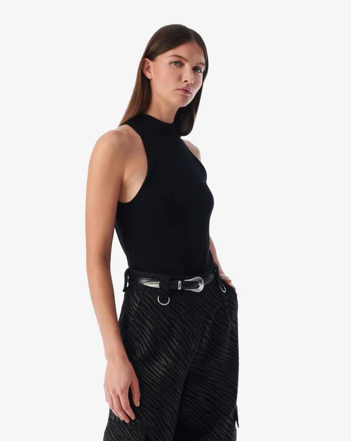 IRO MAEWA HIGHNECK SLEEVELESS SWEATER Black Women Knits