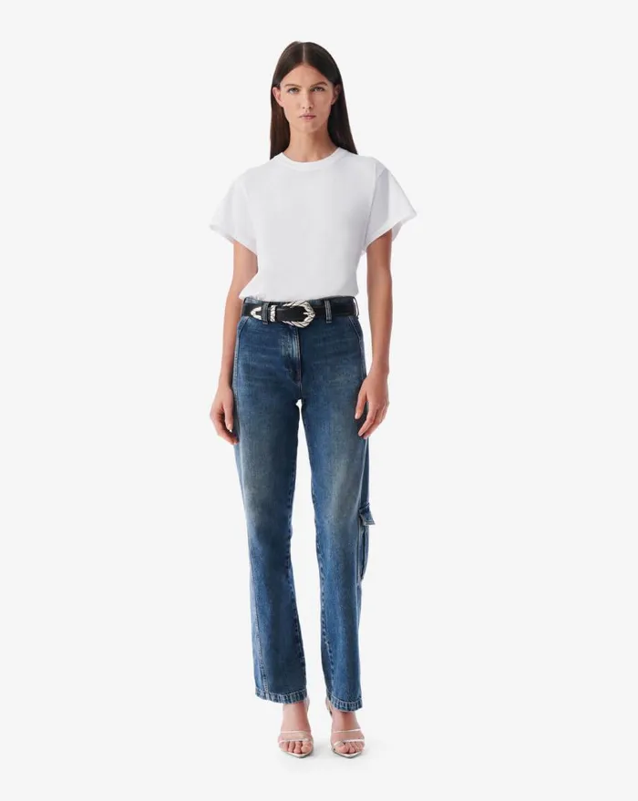 IRO NERINA HIGHWAISTED FADED JEANS Authentic Blue Denim Women Jeans
