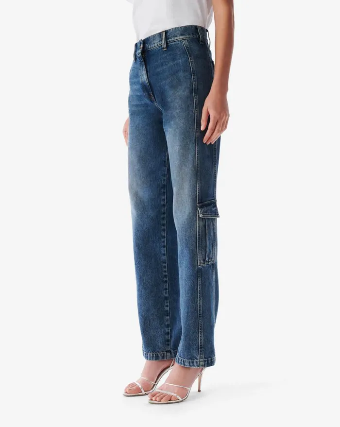 IRO NERINA HIGHWAISTED FADED JEANS Authentic Blue Denim Women Jeans