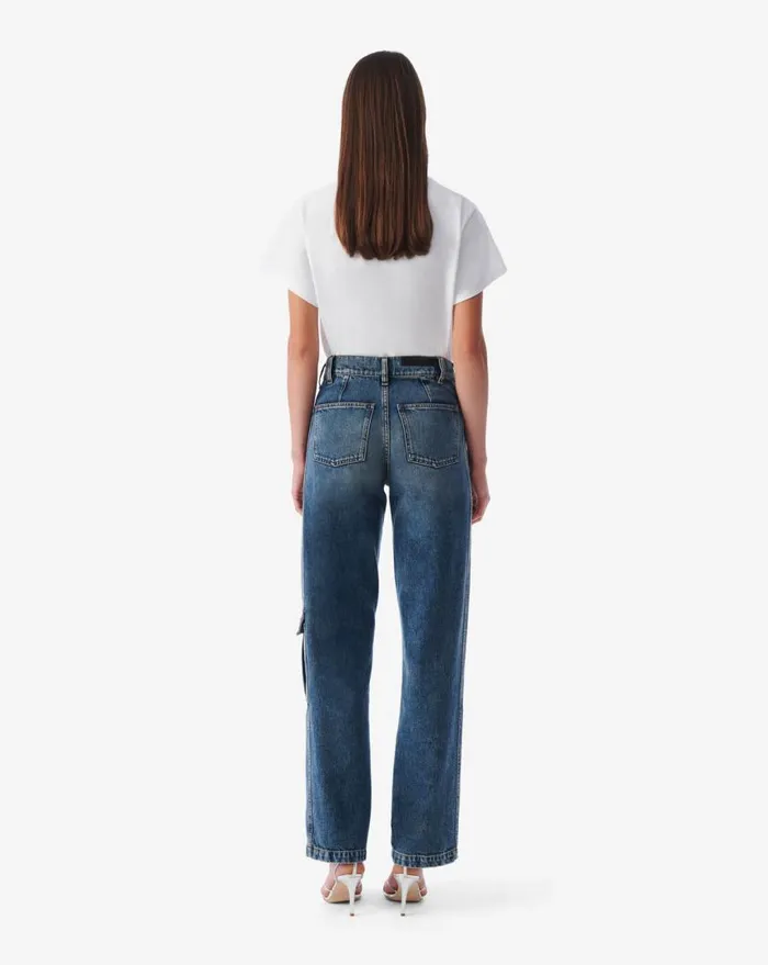IRO NERINA HIGHWAISTED FADED JEANS Authentic Blue Denim Women Jeans