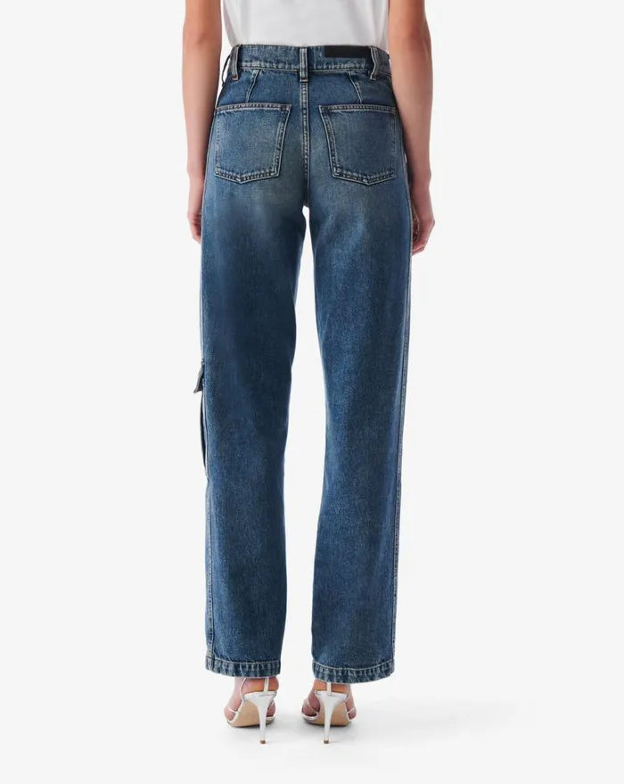 IRO NERINA HIGHWAISTED FADED JEANS Authentic Blue Denim Women Jeans
