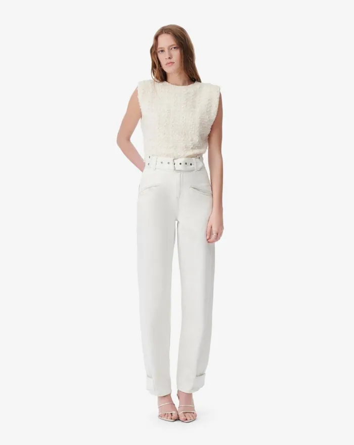 IRO OPHELYS FRINGED TWEED TOP Natural Women Tops and Shirts