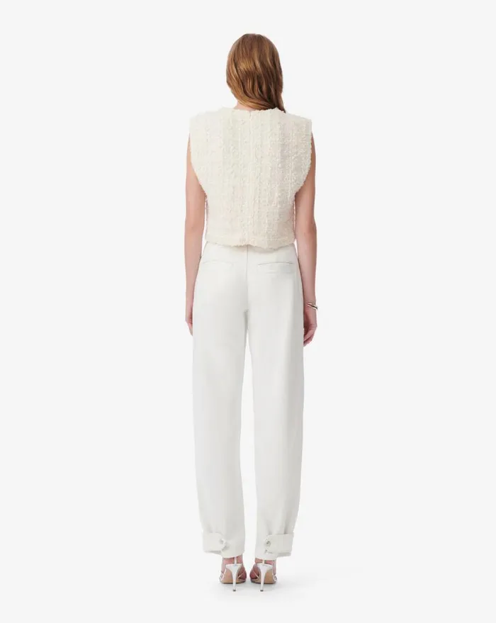 IRO OPHELYS FRINGED TWEED TOP Natural Women Tops and Shirts