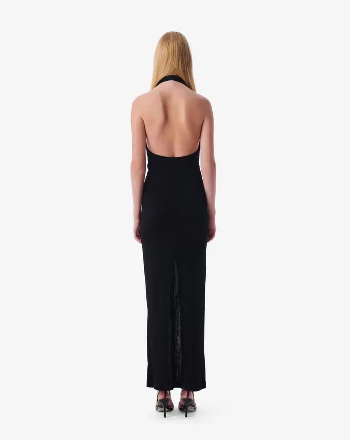 IRO RUBINI LONG BACKLESS VNECK DRESS Black Women Dresses