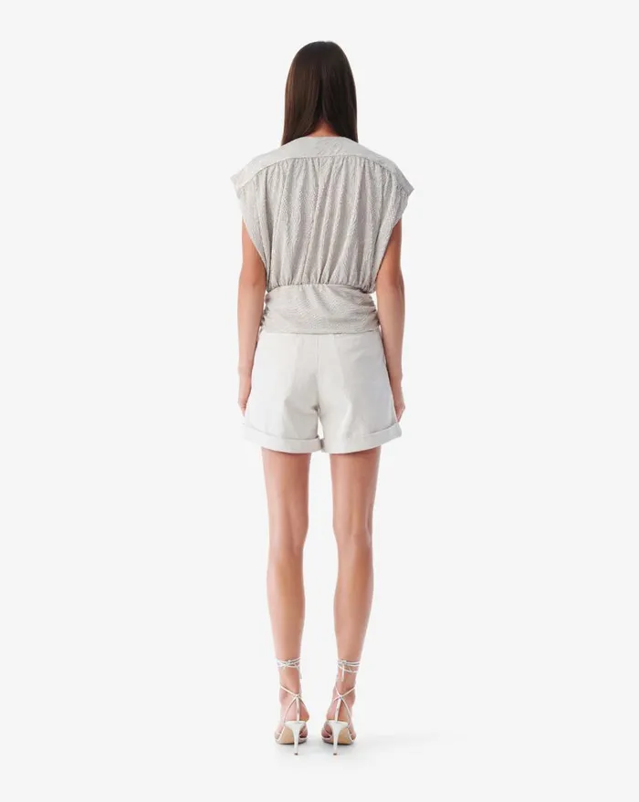 IRO STORIA VNECK LUREX JERSEY TOP Ecrusilver Women Tops and Shirts