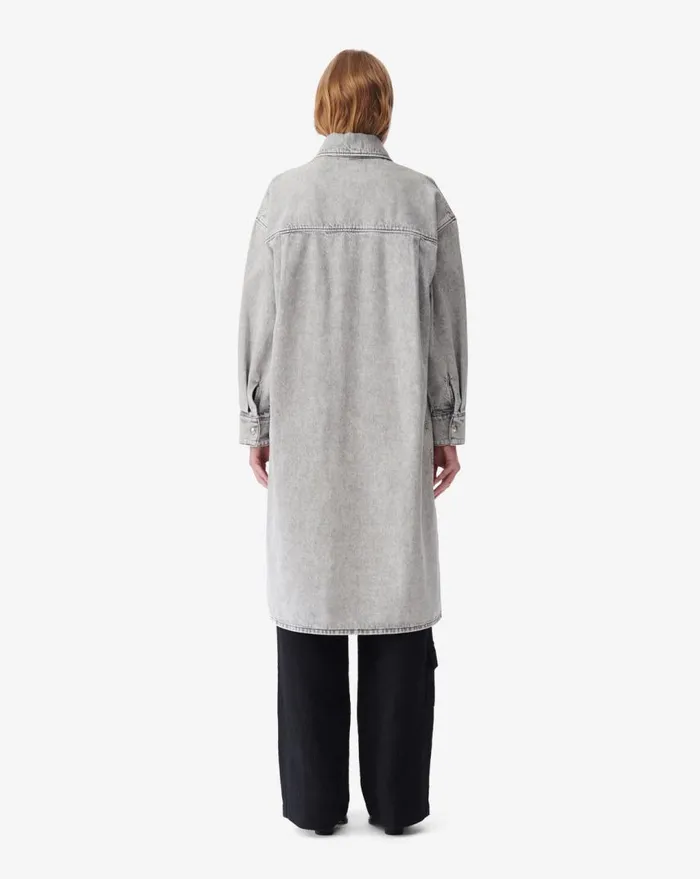 IRO TITO DENIM MAXI OVERSHIRT Grey Used Women Jackets and Coats