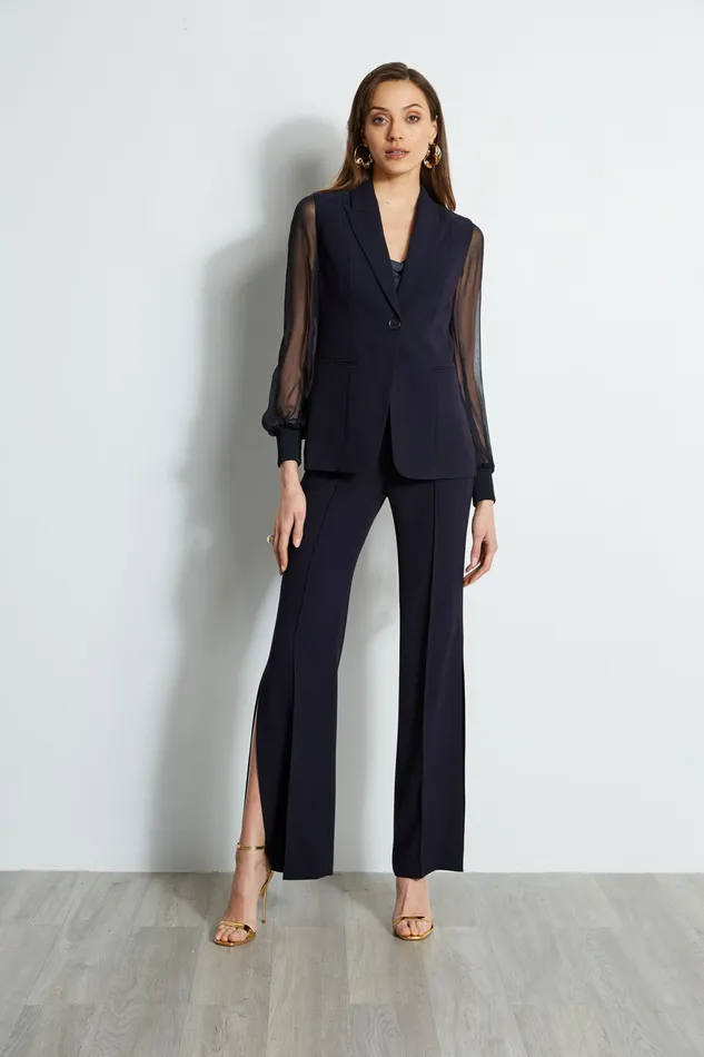 Jackets and Blazers Women Elie Tahari Chiffon Sleeve Blazer STARGAZER