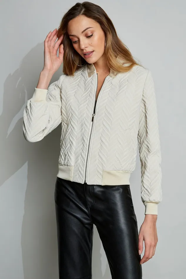Jackets and Blazers Women Elie Tahari Jacquard Bomber BUFF