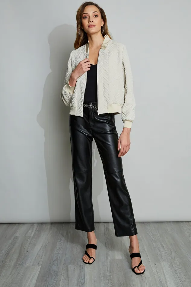 Jackets and Blazers Women Elie Tahari Jacquard Bomber BUFF