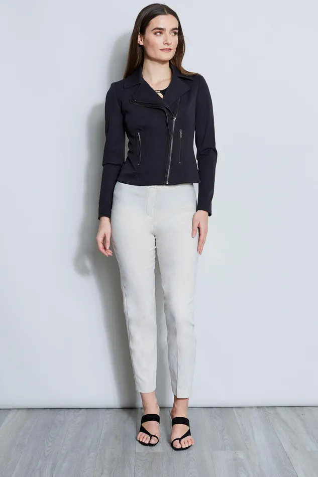 Jackets and Blazers Women Elie Tahari Stretch Moto Jacket BLACK