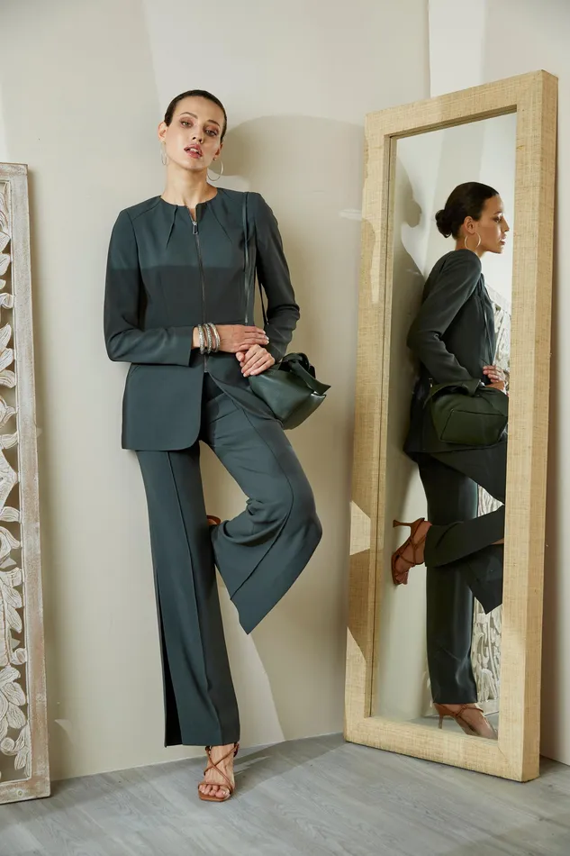 Jackets and Blazers Women Elie Tahari Zip Front Blazer CAMOFLAUGE