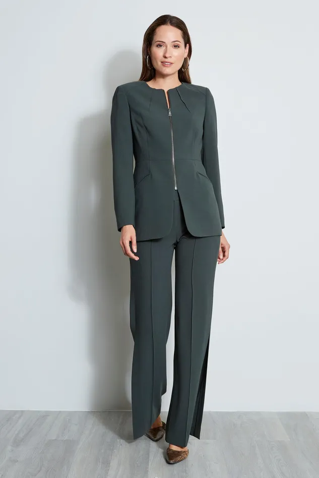 Jackets and Blazers Women Elie Tahari Zip Front Blazer CAMOFLAUGE